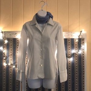 GAP Button down Blue/White Striped Blouse